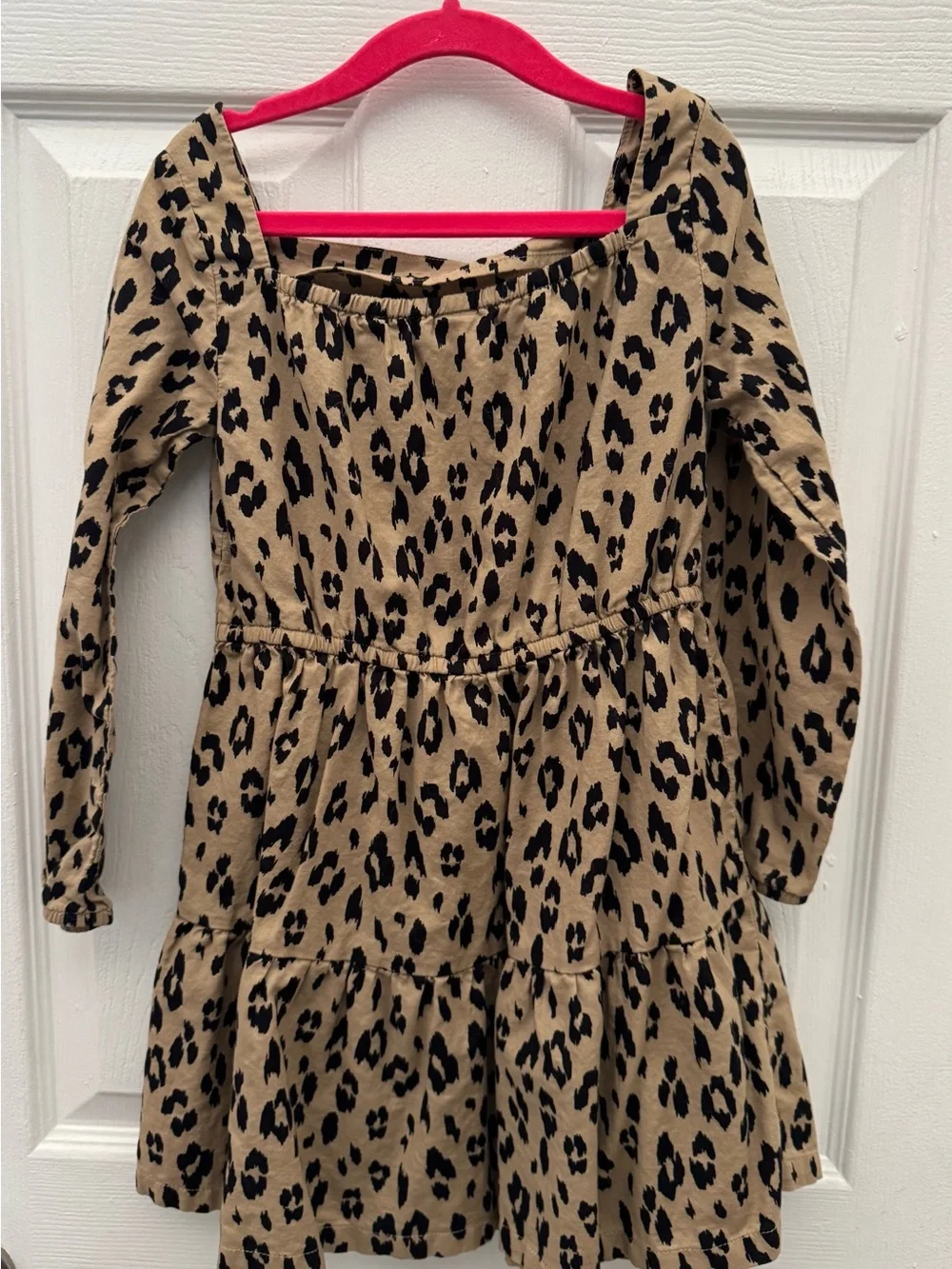 Carter's Girls' Leopard Print Tiered Dress - Beige and Black